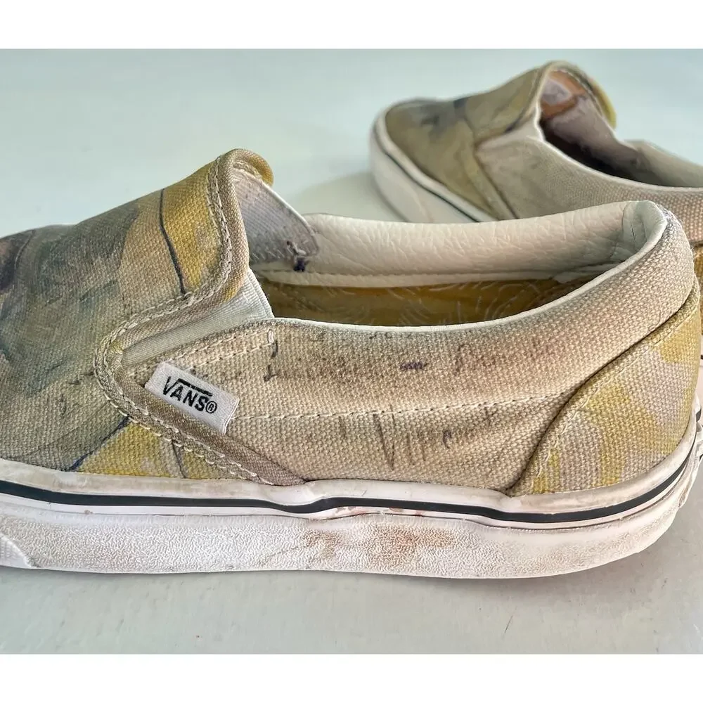 Vans Shoes Mens Size 4.5 Van Gogh Museum Skull Slip On Canvas Art Limited